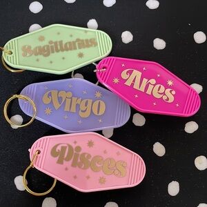$10 when bundled! Zodiac Hotel Keychain Or Book bag tag